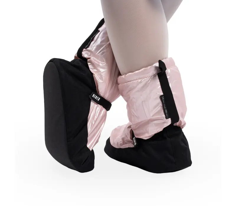 Bloch metalic bootie, damskie buty do rozgrzewki - Różowy pink metallic Bloch