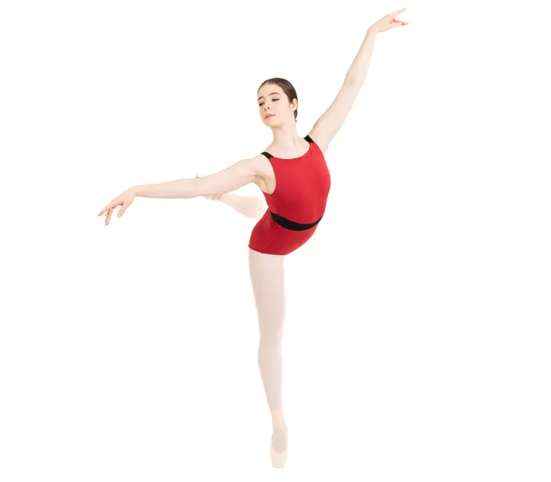 Capezio Cest La Vie Fleur Leotard, damski trykot baletowy - Czerwony scarlet Capezio 