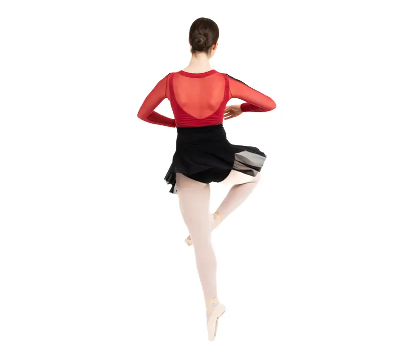 Capezio Cest La Vie Joyeux mesh cover up, top damski - Czerwony scarlet Capezio 