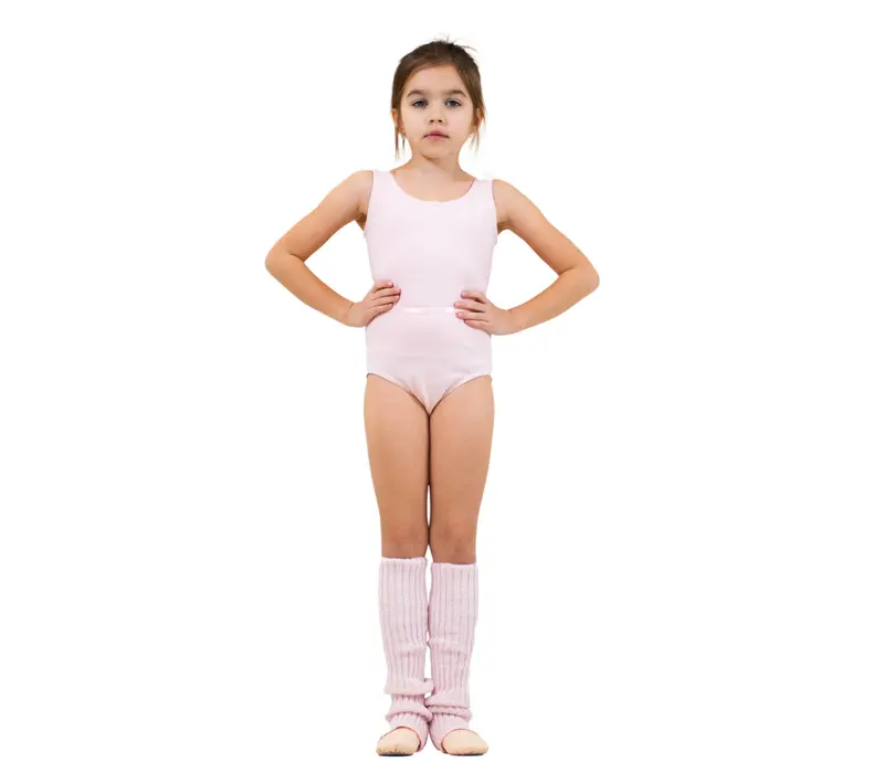 Capezio detský baletný dres s opaskom na hrubé ramienka - Ružová - light pink