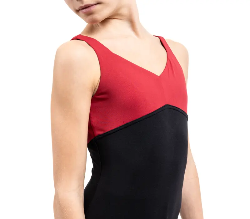 Capezio Cest La Vie Étoile Leotard, trykot dziewczęcy na grubszych ramiączkach - Czerwony scarlet Capezio 