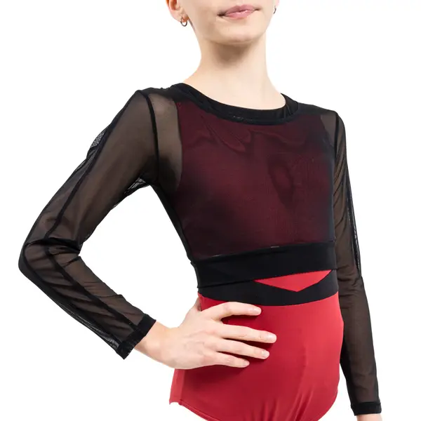 Capezio C'est La Vie Joyeux mesh cover up, top dziewczęcy