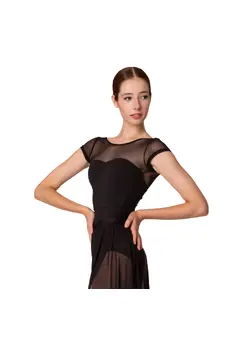 Capezio Meryl Mesh Yoke Short Sleeve, trykot baletowy