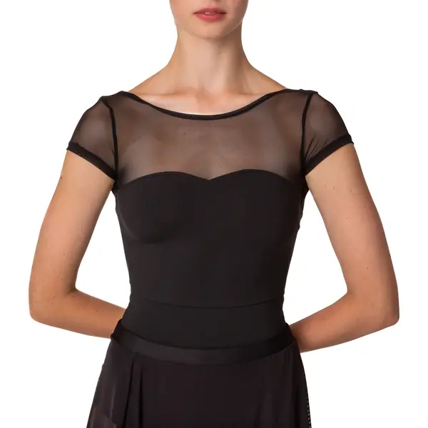 Capezio Meryl Mesh Yoke Short Sleeve, trykot baletowy