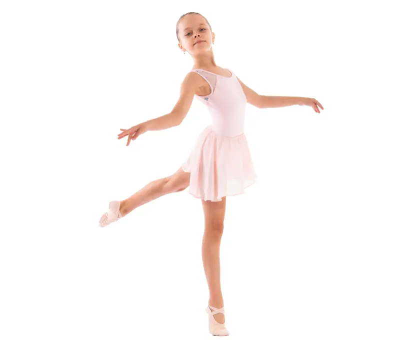 Capezio Star Mars Mesh back leotard, trykot dziecięca na grubych ramiączkach - Różowo-pink