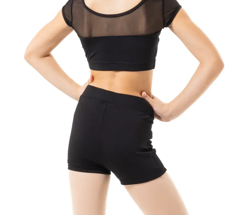 Capezio Foldover Boyshort, spodenki dziecięce - Czarny