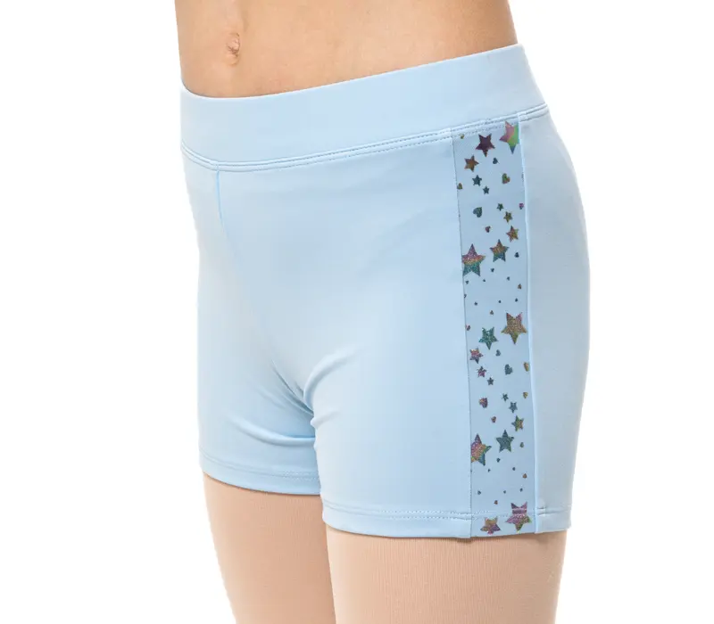 Capezio Foldover Boyshort, spodenki dziecięce - Niebiesko jasny Capezio 