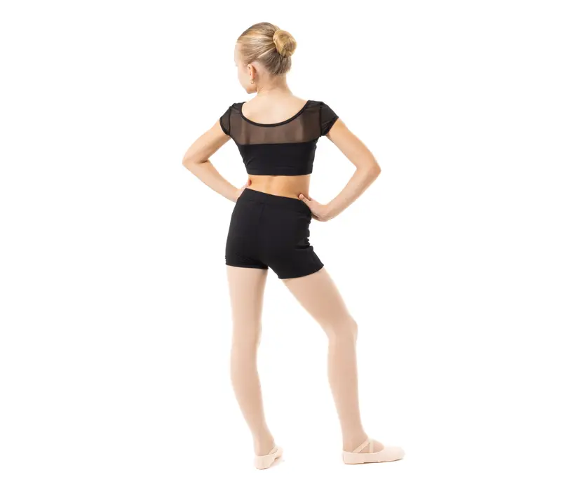 Capezio Foldover Boyshort, spodenki dziecięce - Czarny