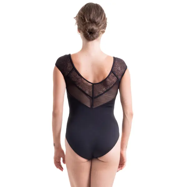 Seville strap back leotard, damski trykot z rękawami