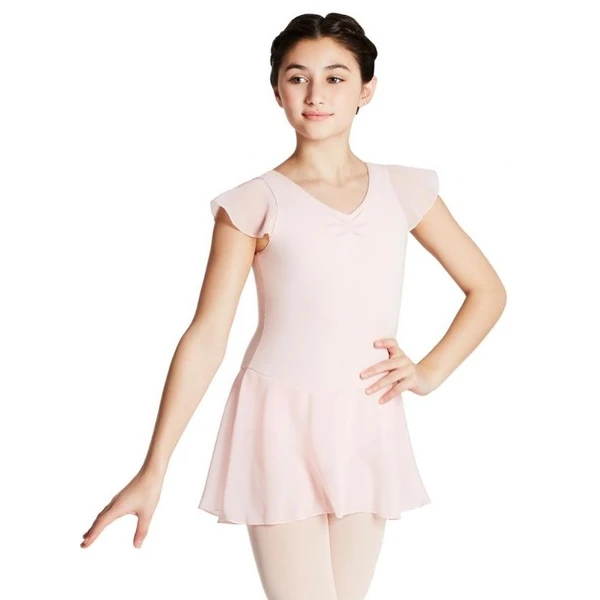 Capezio flutter sleeve dress, trykot ze spódnicą