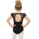 Capezio puff sleeve keyhole back leotards,  dziecięcy trykot - Czarny