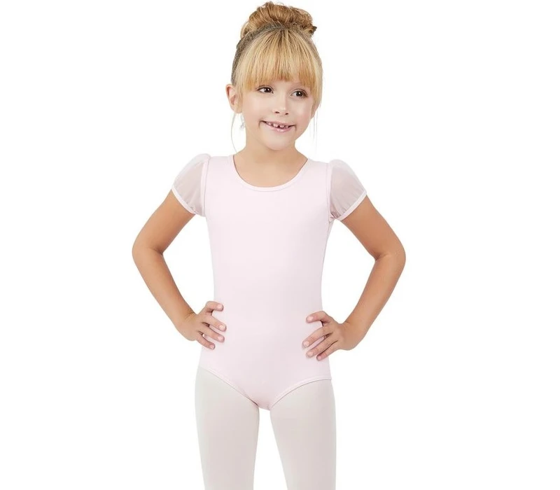 Capezio puff sleeve keyhole back leotards,  dziecięcy trykot - Różowy Capezio 